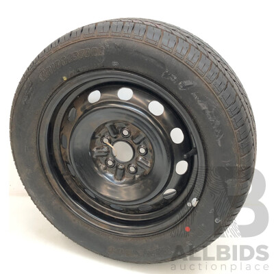 1x Spare Bridgestone Tyre on Steel Rim + 'image'
