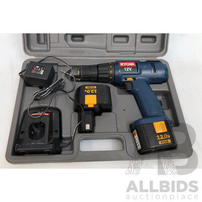 Ryobi CDL1202P 12 V Drill with Charger and 2x 12V Batteriers + 'image'