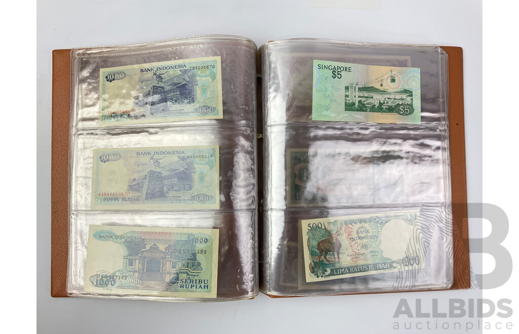 Album of WW2 Japanese Occupation Money Notes, Indonesian Paper Bank Notes and Singapore Polymer Note