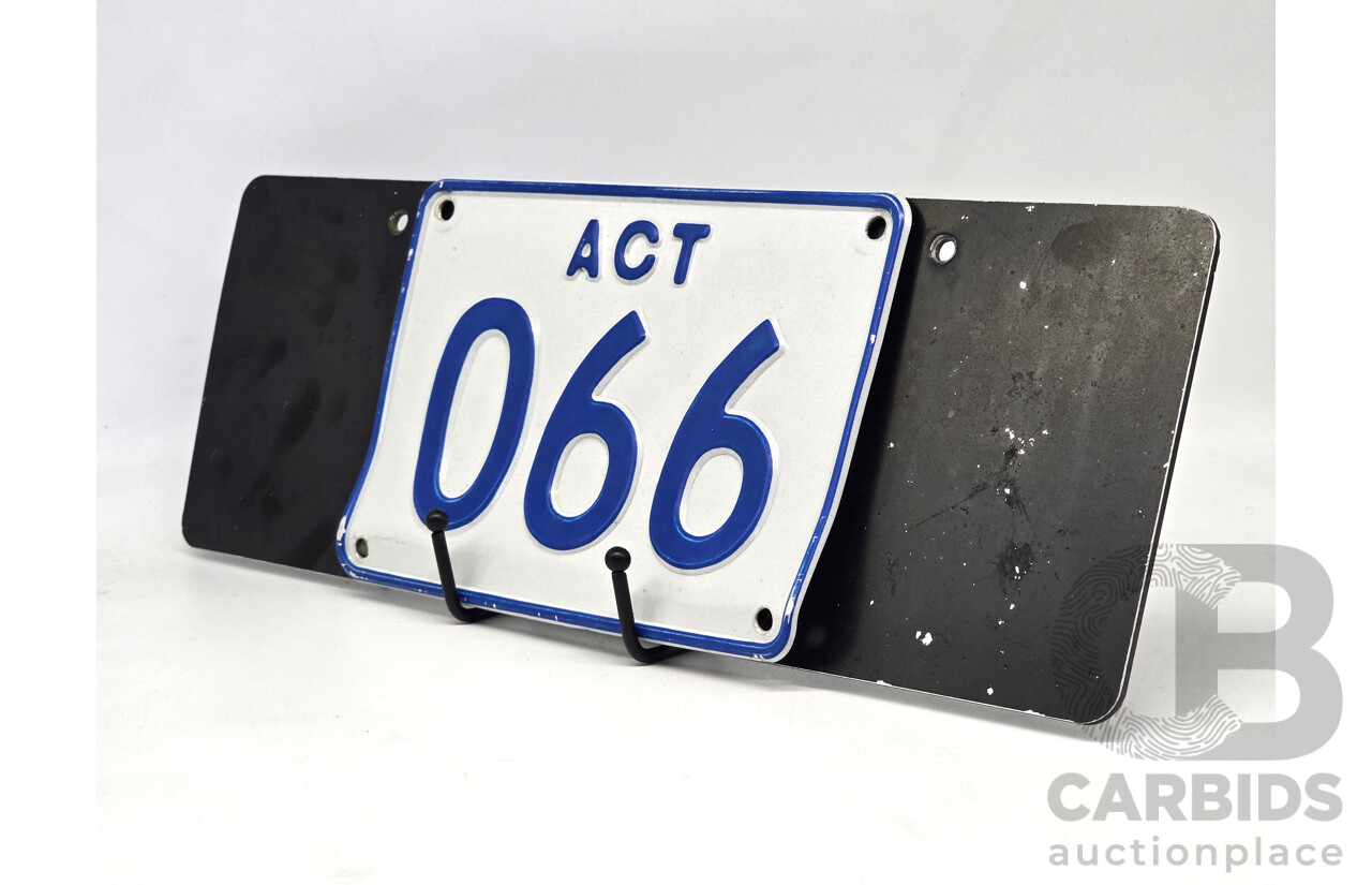 ACT Alpha Numeric Number Plate O66 (Letter O, Number 6, Number 6)