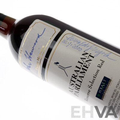 Australian Parliament Reserve Selection Red by Tyrells Signed by Ex Primeminister John Howard