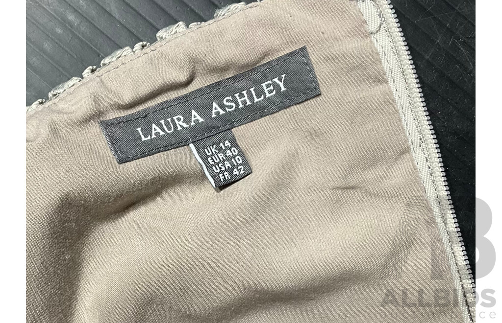 Vintage Laura Ashley Fully Lined Lace Strapless Dress -Size UK14