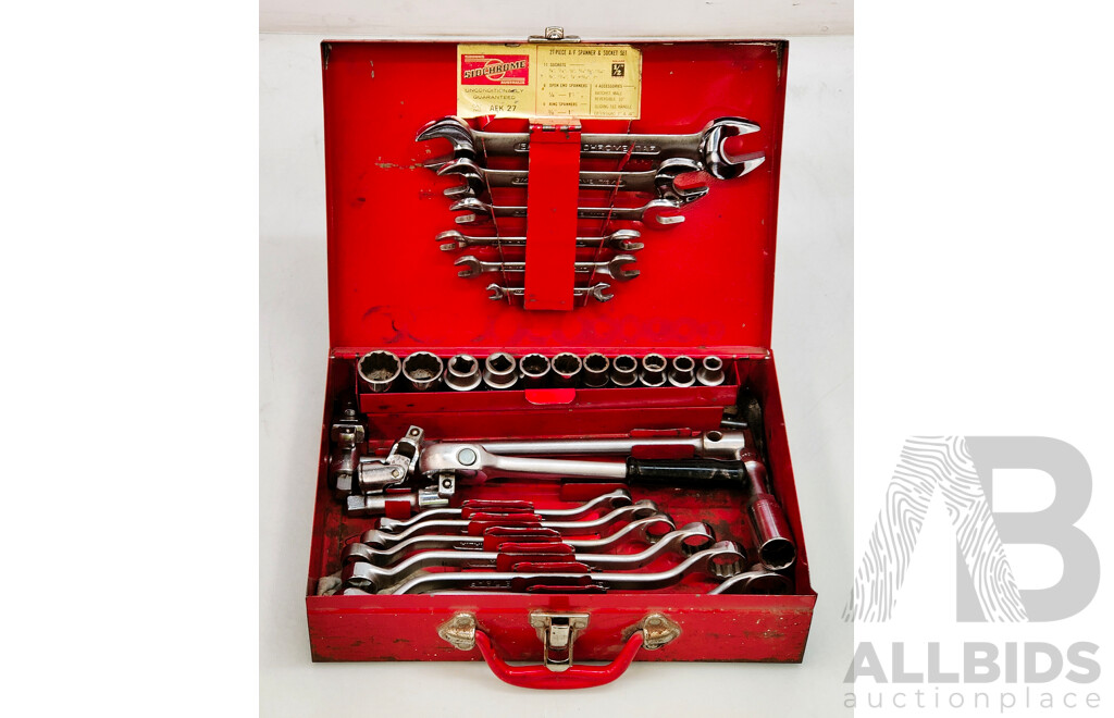 SIDCHROME A/F Spanner & Socket Set with Tool Case
