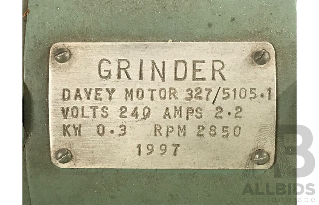 Davey 5" Grinder on Pedestal Stand