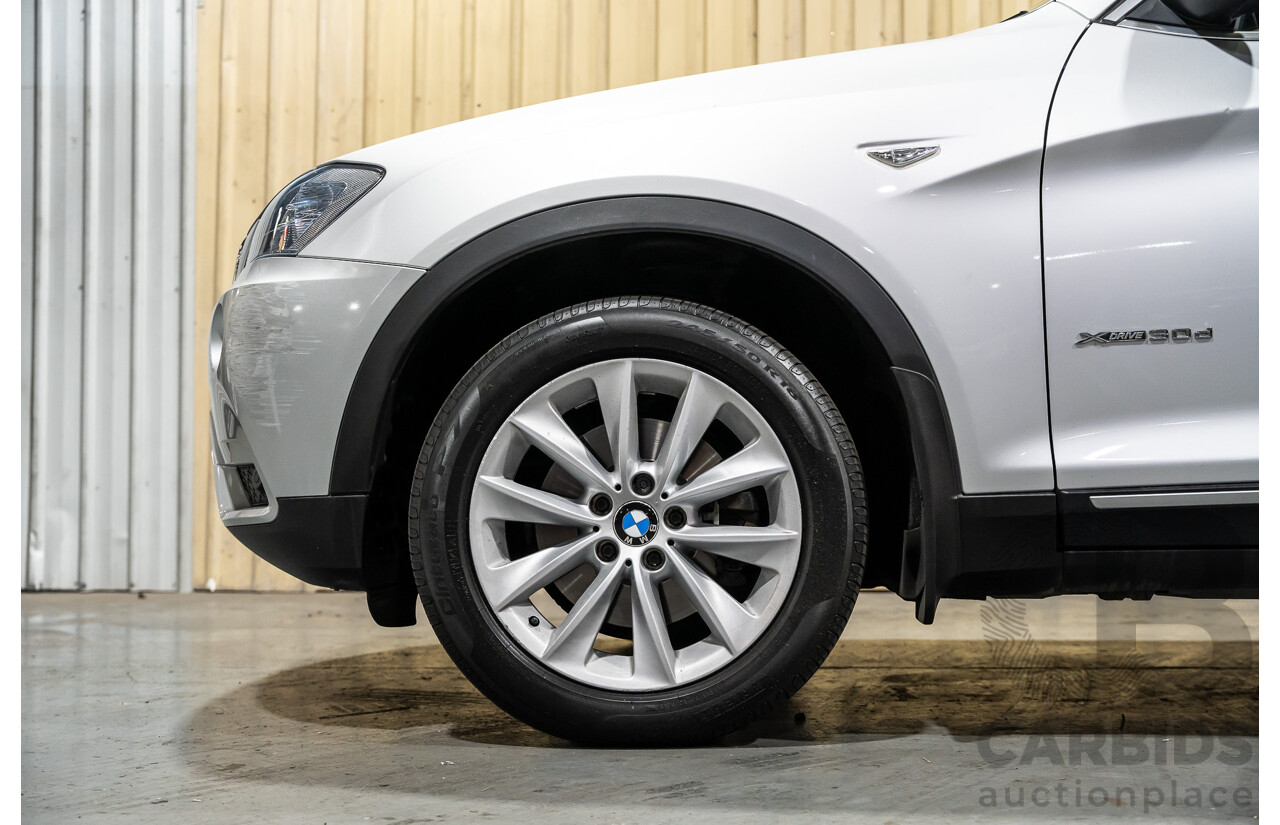 3/2012 BMW X3 Xdrive30d F25 (AWD) 4d Wagon Metallic Silver Turbo Diesel 3.0L