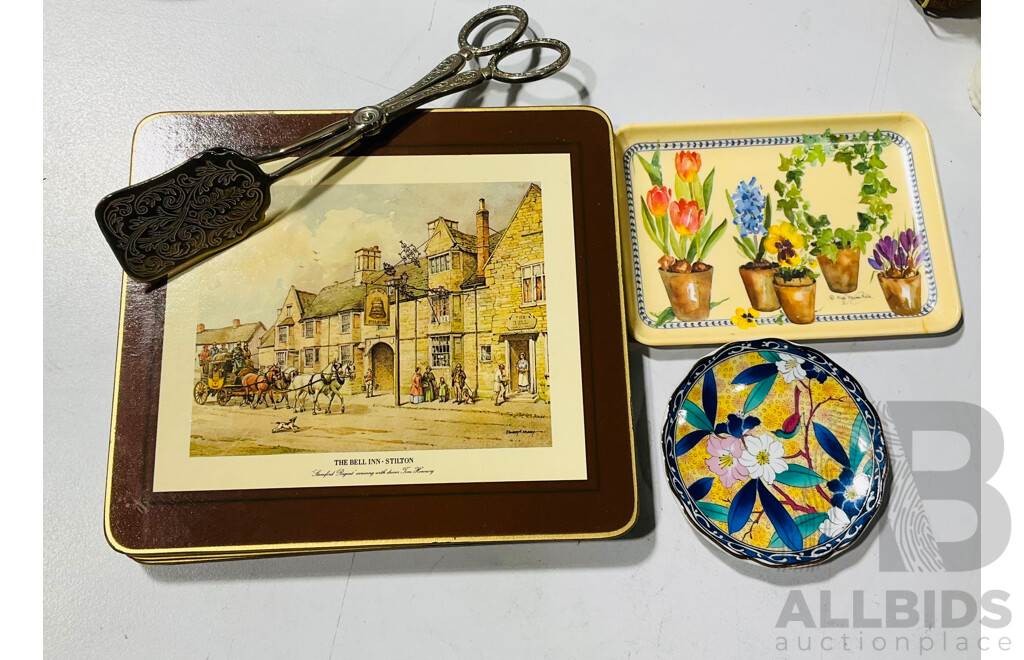 Collection of Vintage and Other Decorative and Other Homewares Including Tasmanian Huon Pine Hand Painted Trinket Box