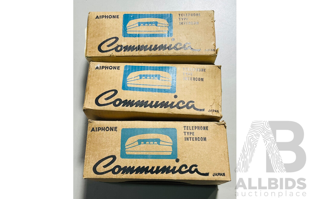 Quantity of Three Aiphone Telephone Type Intercoms Model TA-3F  by Communica Japan - in Original Boxes