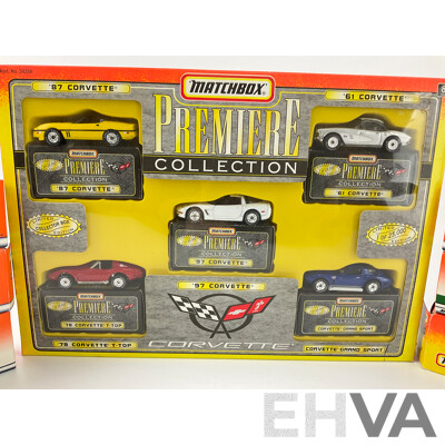Matchbox Premiere Collection Celebrating the 1997 Corvette with Six Boxed Matchbox Including Jaguar XK-8, XJ6, Land Rovers and Rolls Royce