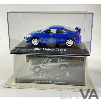 Burago and Welly Iconic Diecast Cars Including Suzuki Vitara, Honda Integra, Renault Clio, Toyota Celica, Citroen Xantia and 007 Gold Finger Aston Martin DB5