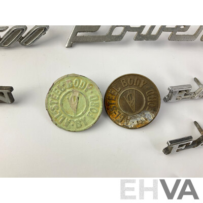 Collection of Ford Badges Including Prefect, Cortina, Fairlane XA, XD and More