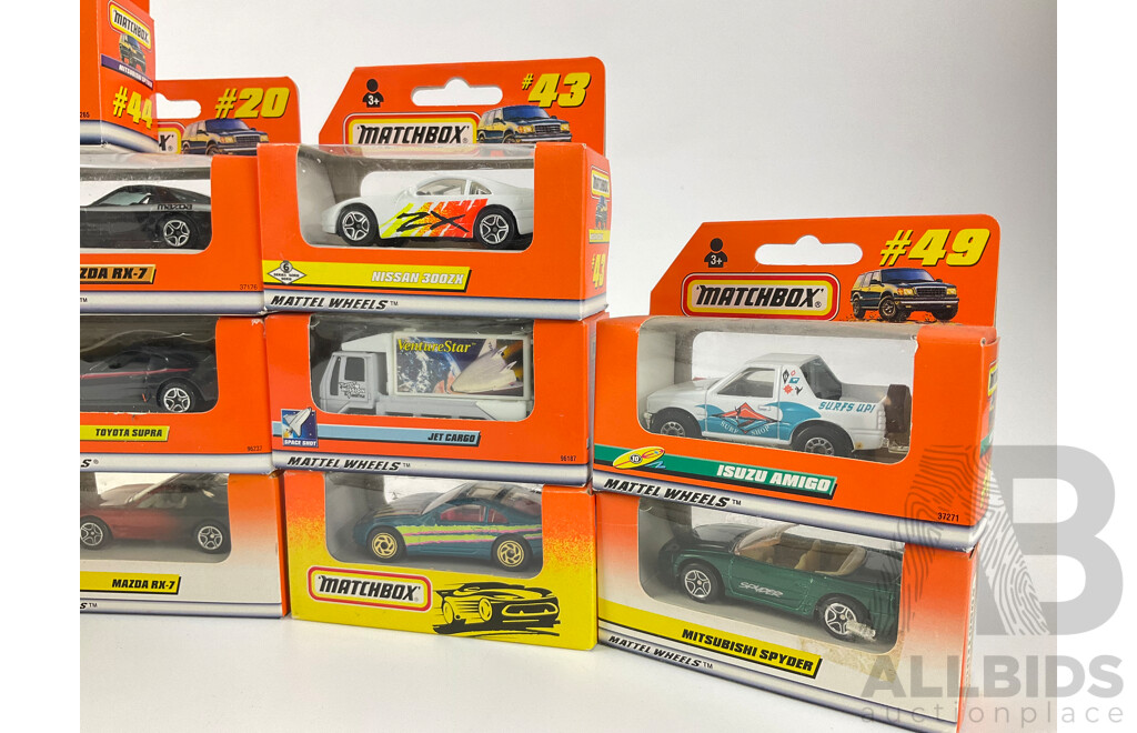 Collection of Boxed 1990's Matchbox Cars, Trucks and Emergancy Vehicles