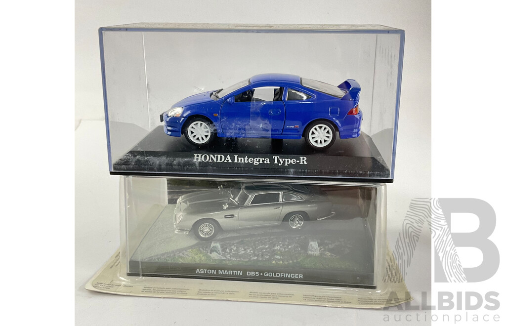 Burago and Welly Iconic Diecast Cars Including Suzuki Vitara, Honda Integra, Renault Clio, Toyota Celica, Citroen Xantia and 007 Gold Finger Aston Martin DB5