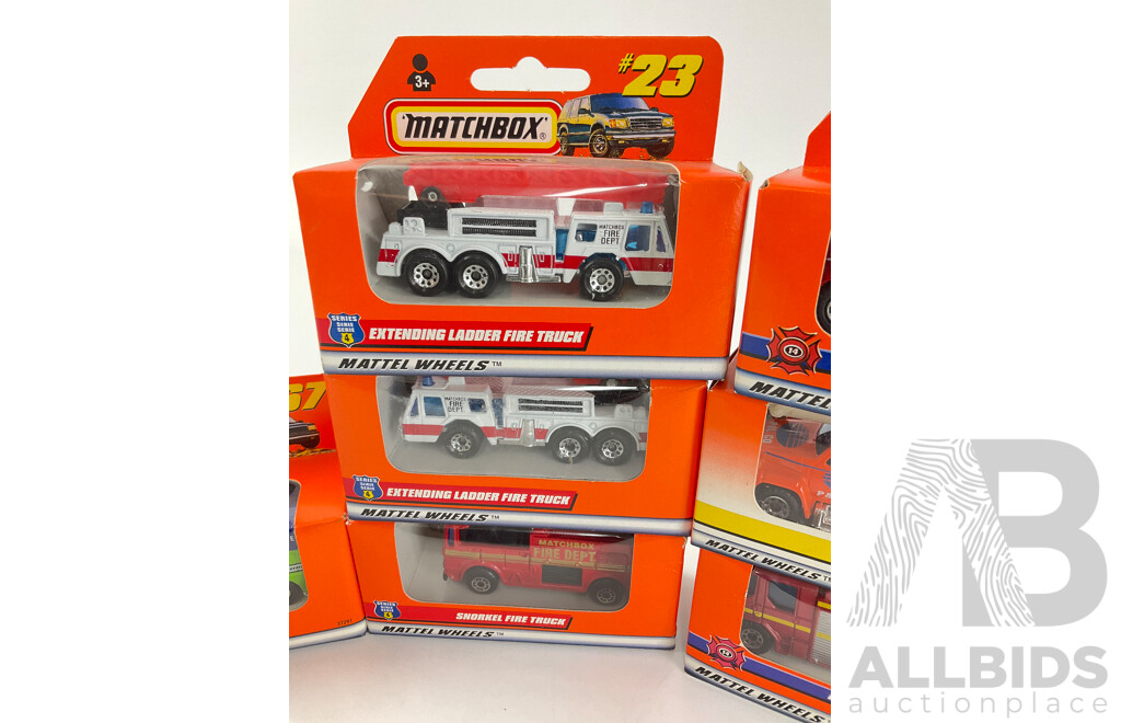 Collection of 1990's Matchbox Fire Fighting Vehicles