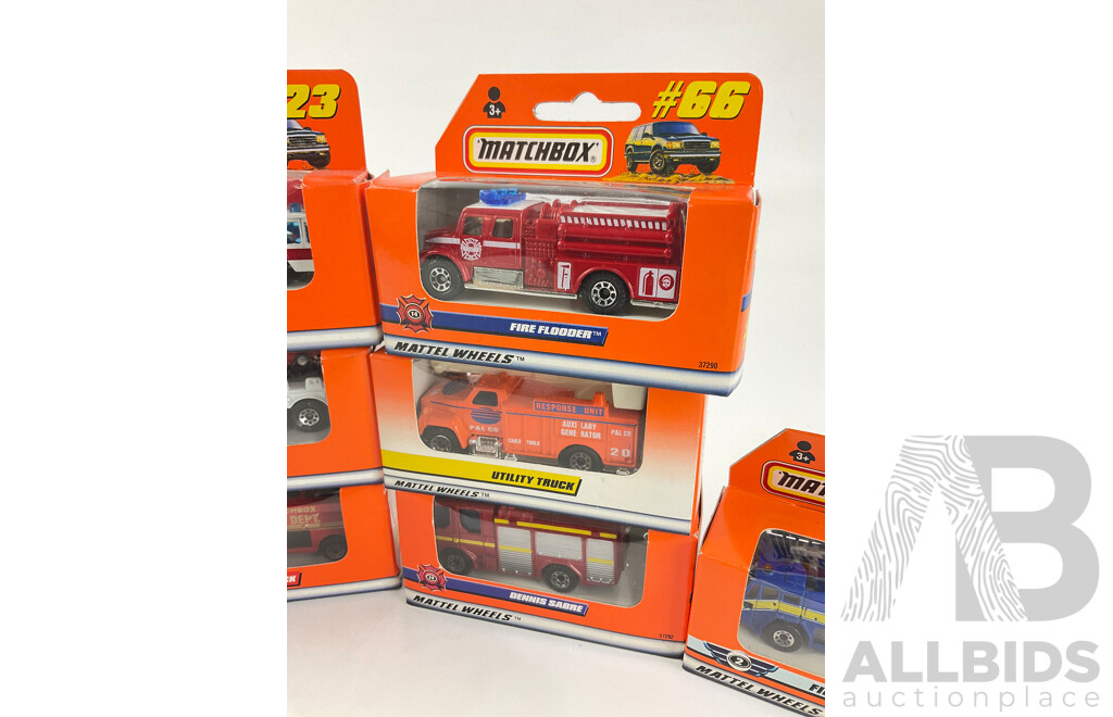 Collection of 1990's Matchbox Fire Fighting Vehicles