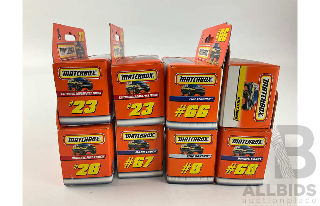 Collection of 1990's Matchbox Fire Fighting Vehicles