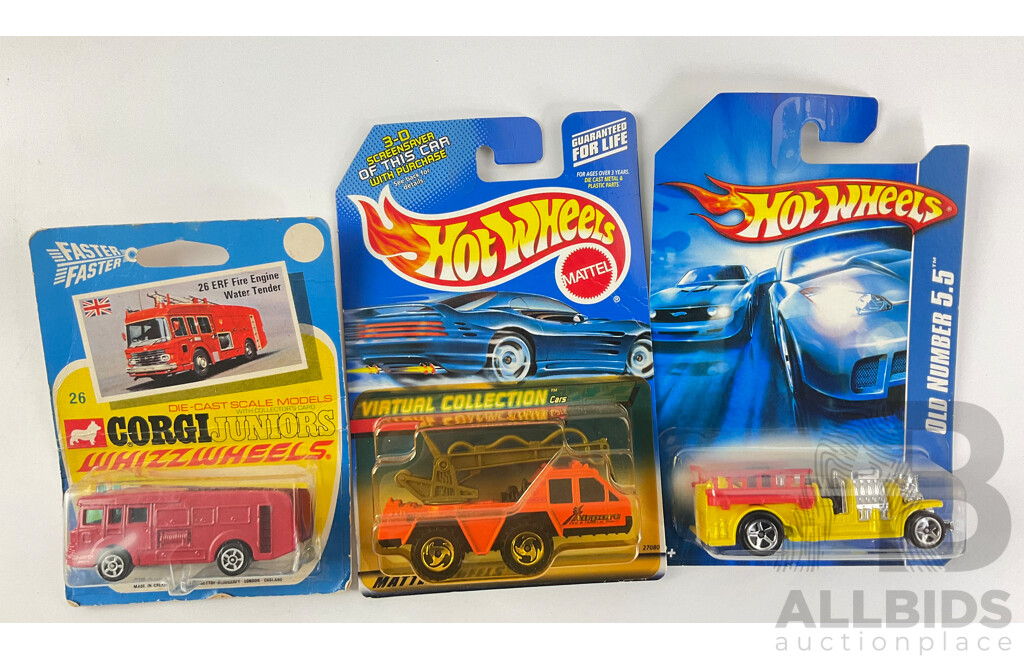 Collection of Corgi, Hot Wheels, Days Gone and Siku Fire Fighting Vehicles