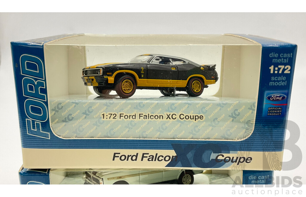 Two Caldecott Miniature Models, Ford Falcon XY GTHO and Falcon XC Coupe - 1:72 Scale