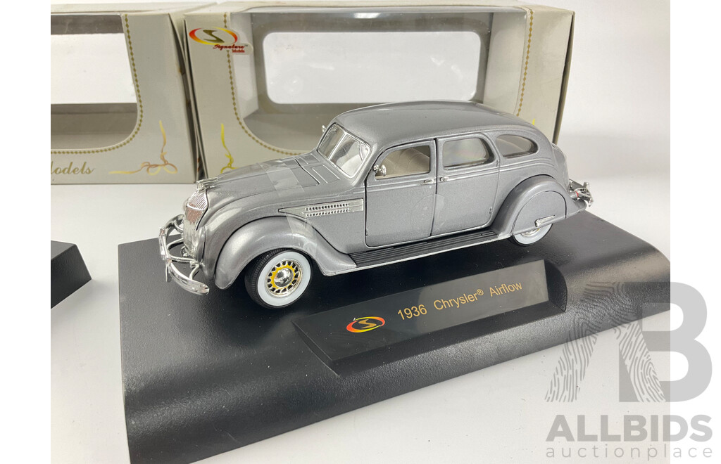 Signature Models Diecast 1936 Chrysler Airflow and 1941 Plymouth