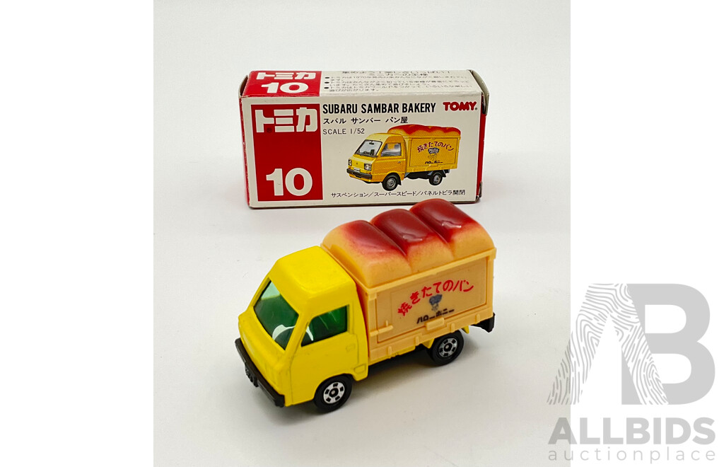 Vintage Tomica Diecast Subaru Sambar Bakery with Original Box (82) Made in Japan