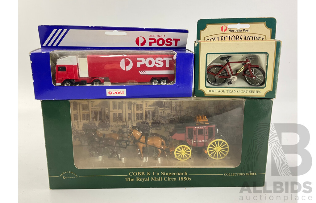 Collection of Diecast Postal Vehicles Including Cobb & Co Stage Coach