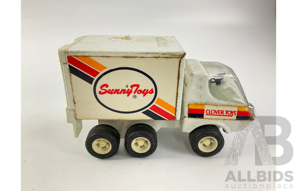 Vintage Clover Toys Pressed Steel Tipping Truck, Made in Korea and Lone Star Diecast Jaguar for Restoration