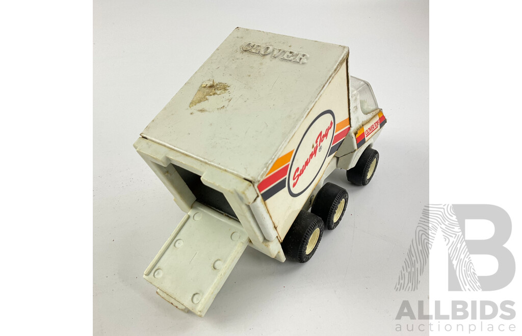 Vintage Clover Toys Pressed Steel Tipping Truck, Made in Korea and Lone Star Diecast Jaguar for Restoration