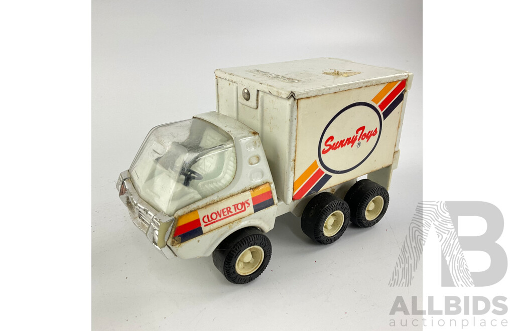 Vintage Clover Toys Pressed Steel Tipping Truck, Made in Korea and Lone Star Diecast Jaguar for Restoration