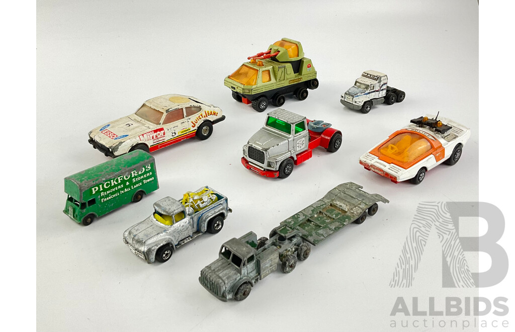 Collection of Vintage Diecast Vehicles Including Matchbox and Corgi