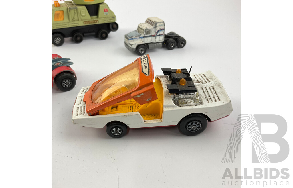 Collection of Vintage Diecast Vehicles Including Matchbox and Corgi