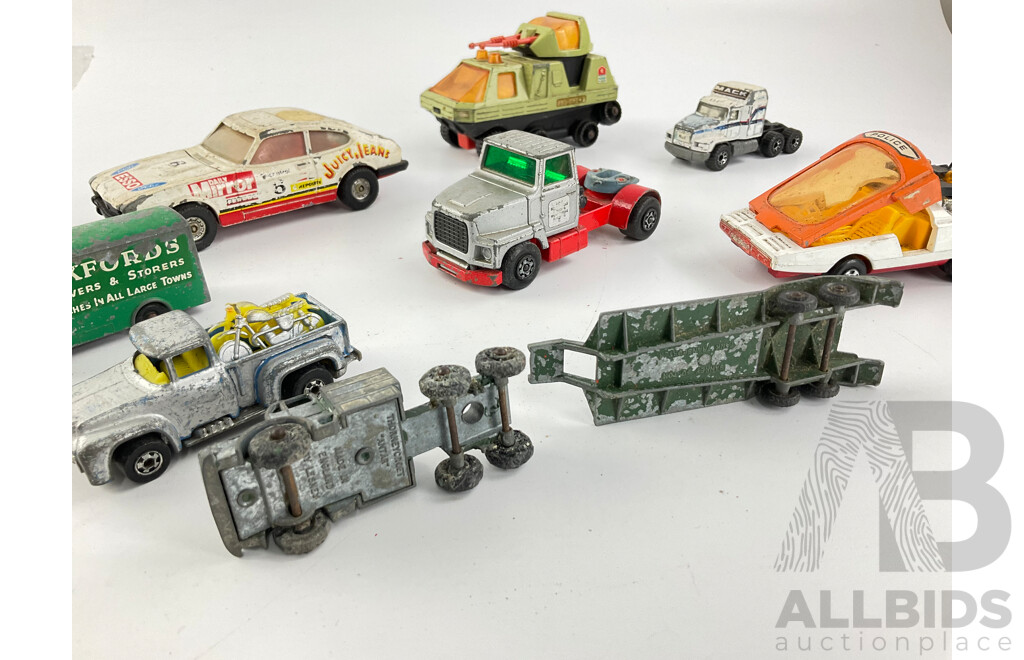 Collection of Vintage Diecast Vehicles Including Matchbox and Corgi