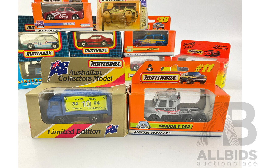 Collection of Mixed Era Matchbox Vehicles Australian Collectors Model, MB 43 Steam Locomotive and More