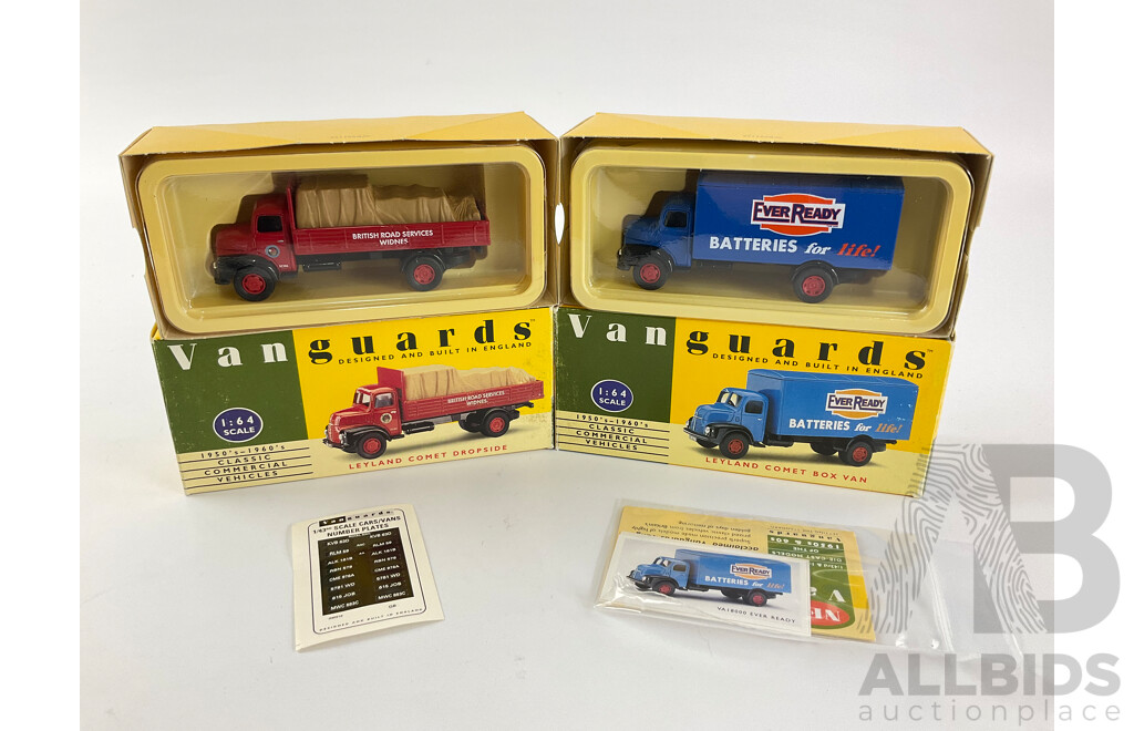 Two Boxed Lledo Vangaurds Models Including Leyland Comet Dropside and Box Van, 1:64 Scale