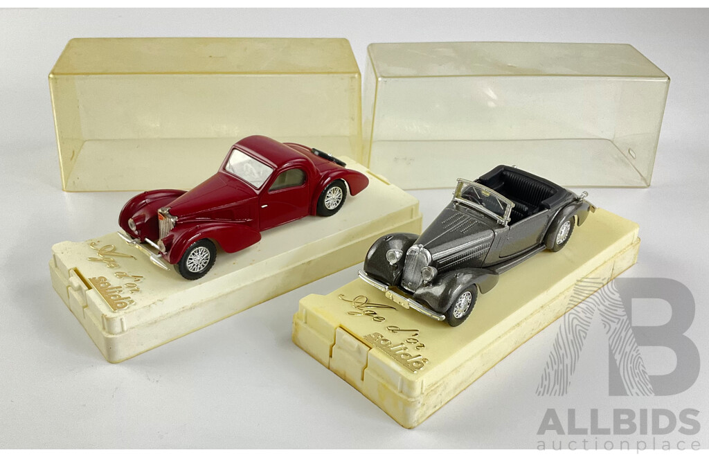 Vintage Diecast Solido Bugatti Atalante and Talbot T 23