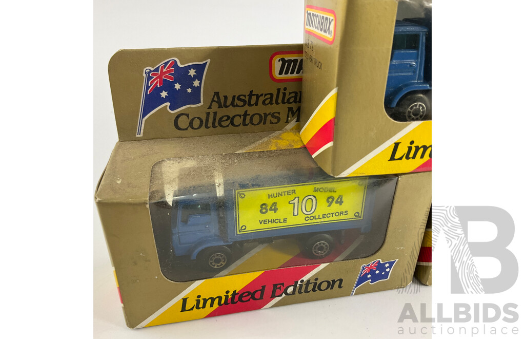 Matchbox Australian Collectors Model Trucks, Mitre 10 and Hunter Model Vehicle Collectors(2)