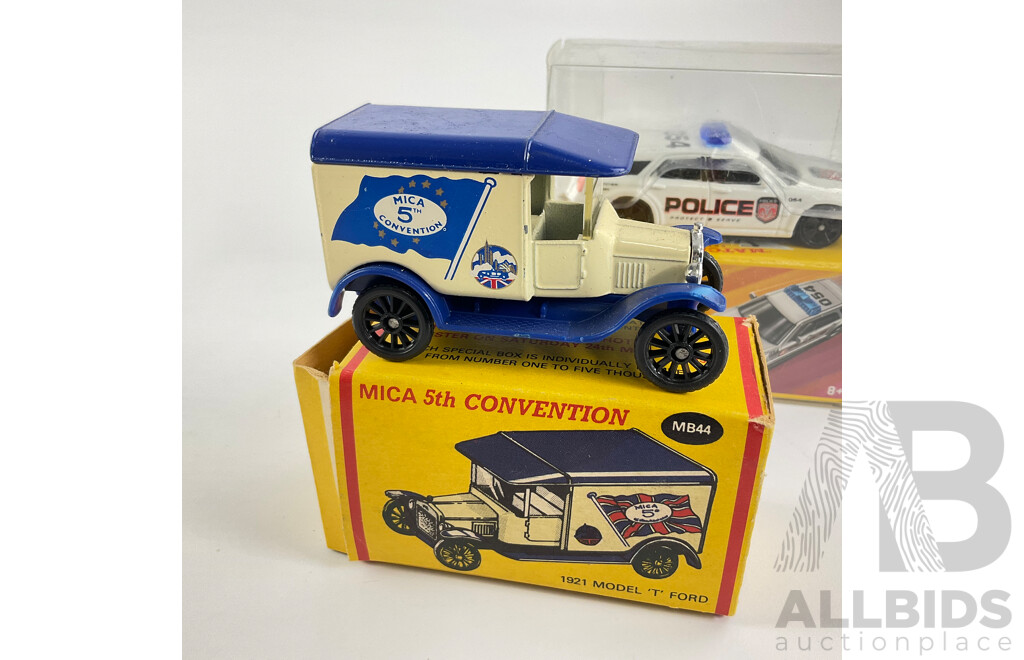 Matchbox 1921 Model T Ford - Mica 5th Convention and Superfast 40th Anniversary Dodge Magnum Police Car