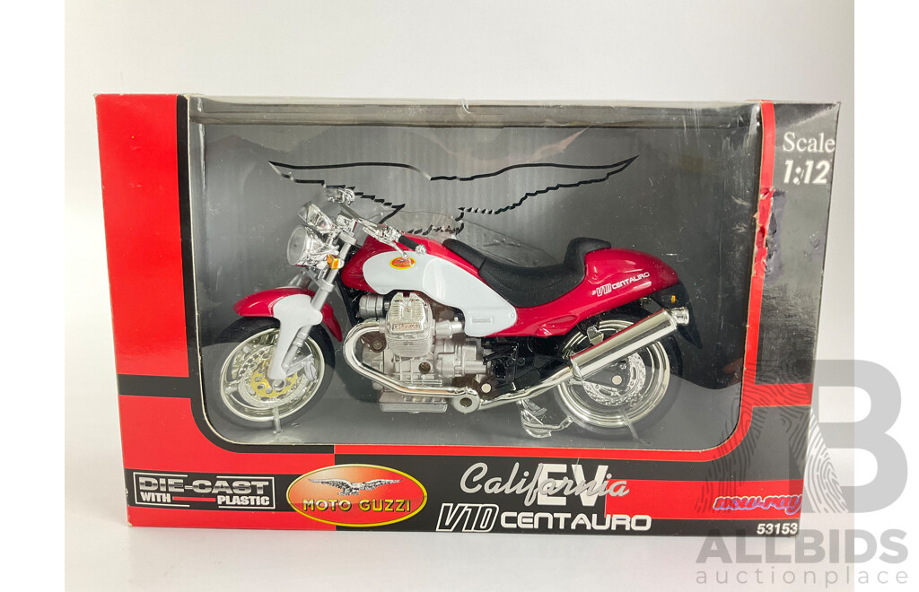 New Ray Diecast Moto Guzzi Calafornia - 1:12 Scale and Timber Cruiser Motorcycle