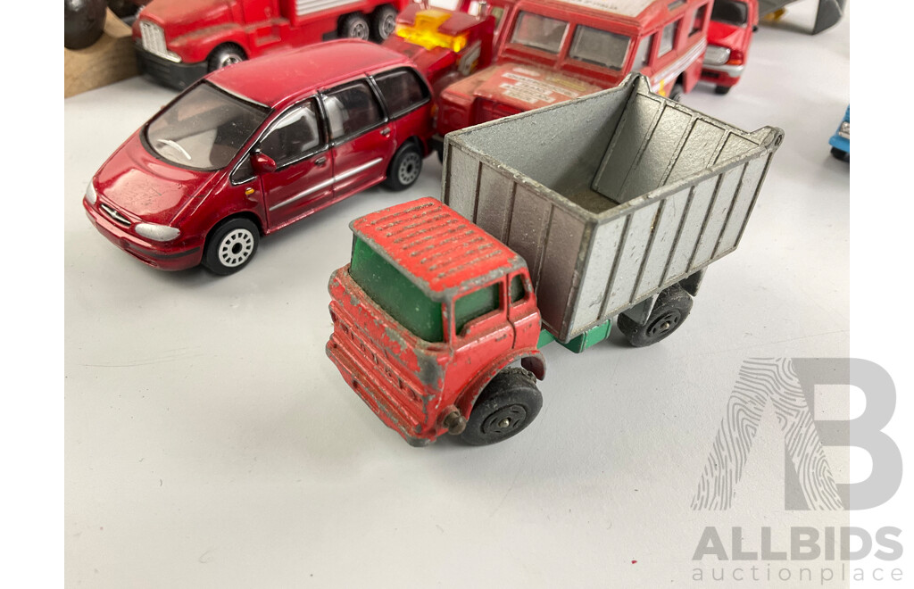 Collection of Diecast and Plastic Vehicles Including Matchbox, Burago, Maisto, Hotwheels and More