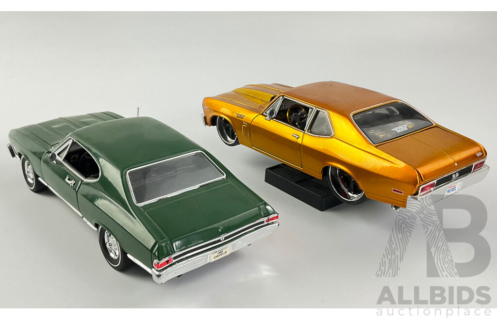 Maisto Diecast 1970 Chevrolet Nova SS and 1968 Chevelle SS 396 - 1:24 Scale