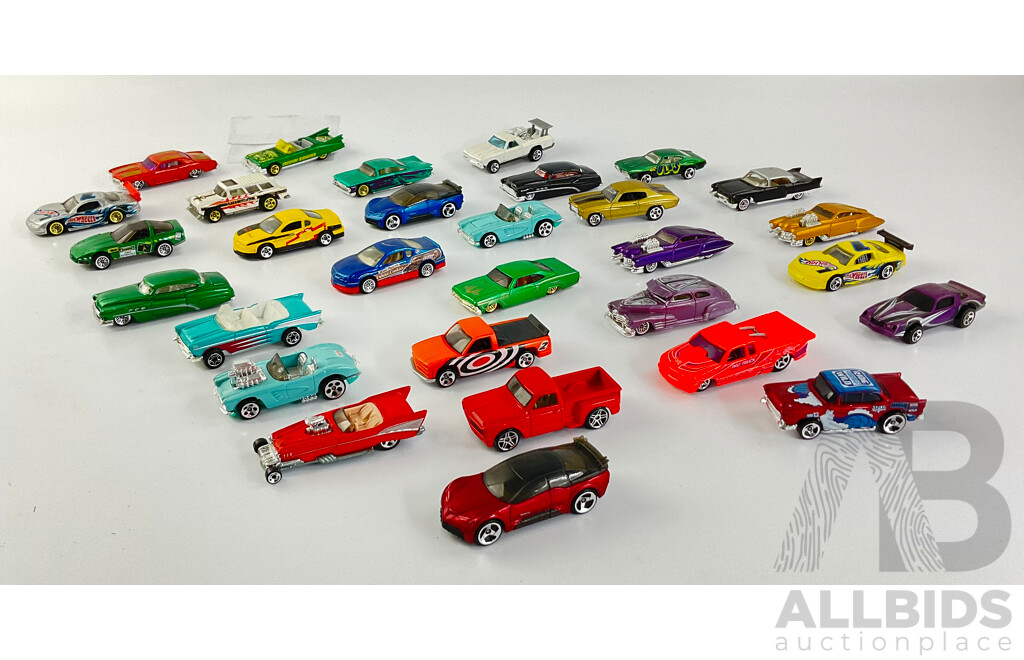 Collection of Diecast Hot Wheels Custom and Sports Cars