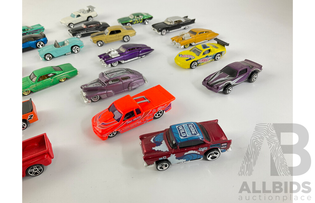 Collection of Diecast Hot Wheels Custom and Sports Cars