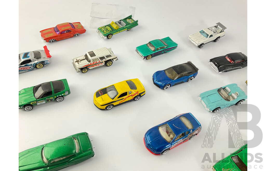 Collection of Diecast Hot Wheels Custom and Sports Cars