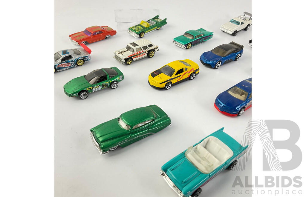 Collection of Diecast Hot Wheels Custom and Sports Cars