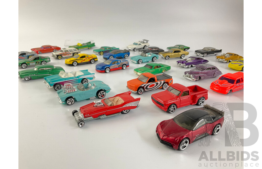 Collection of Diecast Hot Wheels Custom and Sports Cars