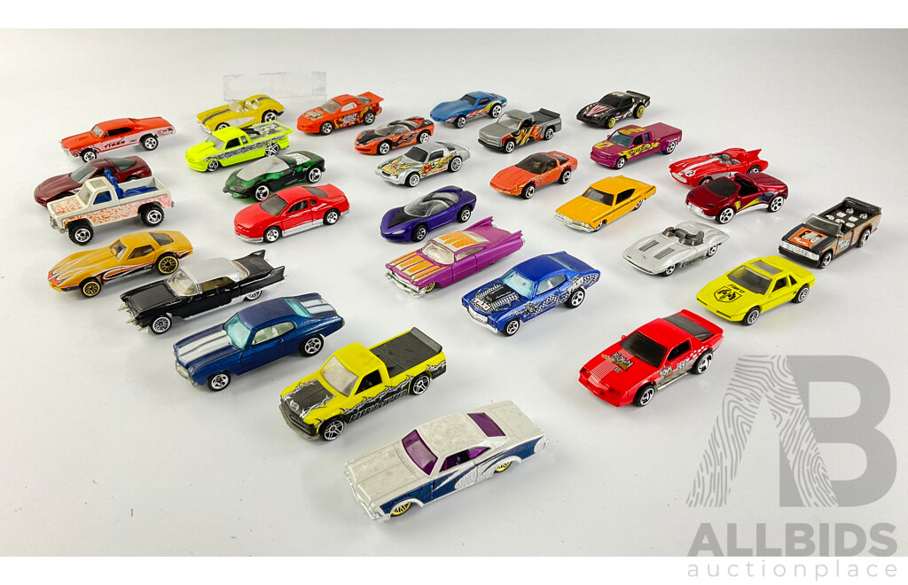 Collection of Diecast Hot Wheels Sports Cars and Utilities