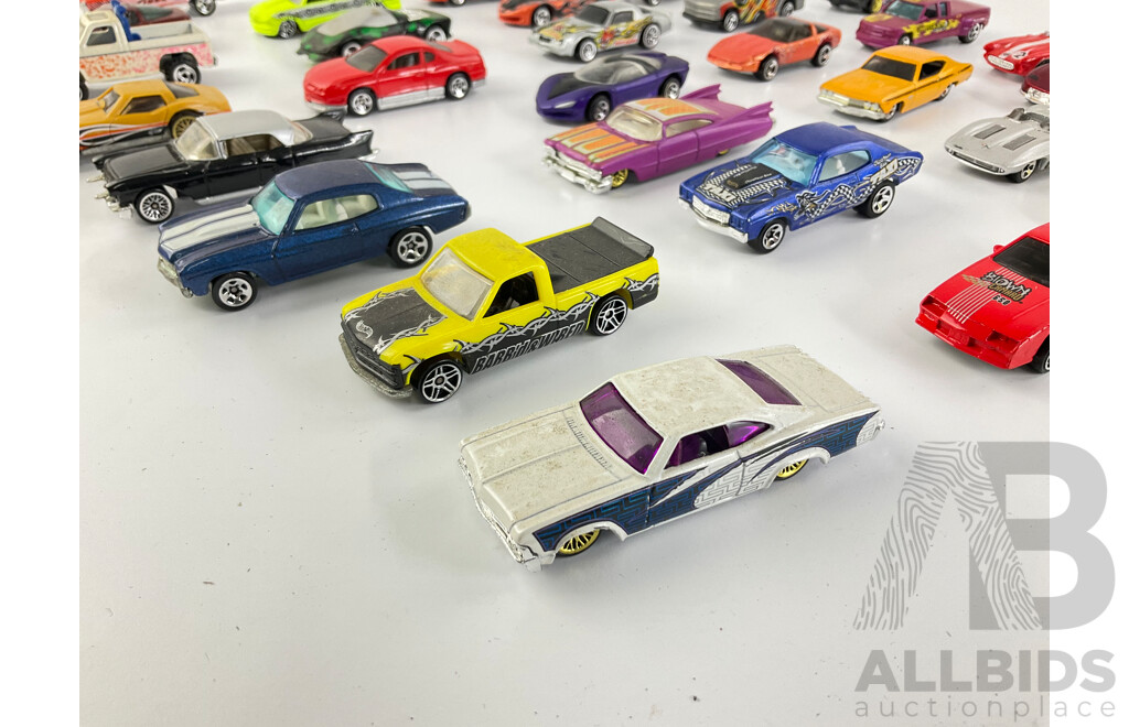 Collection of Diecast Hot Wheels Sports Cars and Utilities