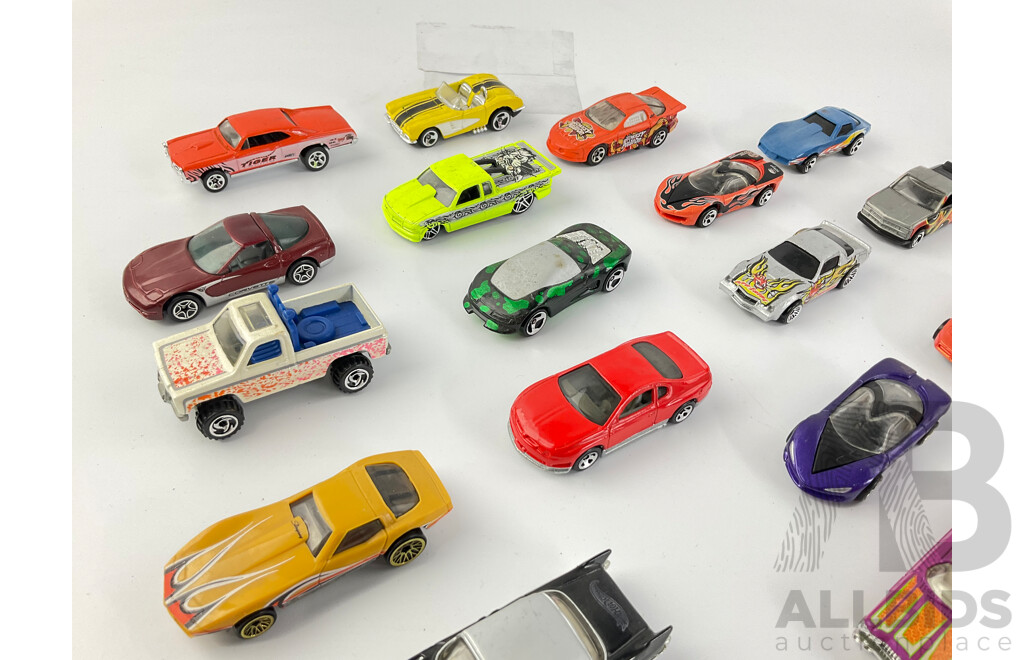 Collection of Diecast Hot Wheels Sports Cars and Utilities