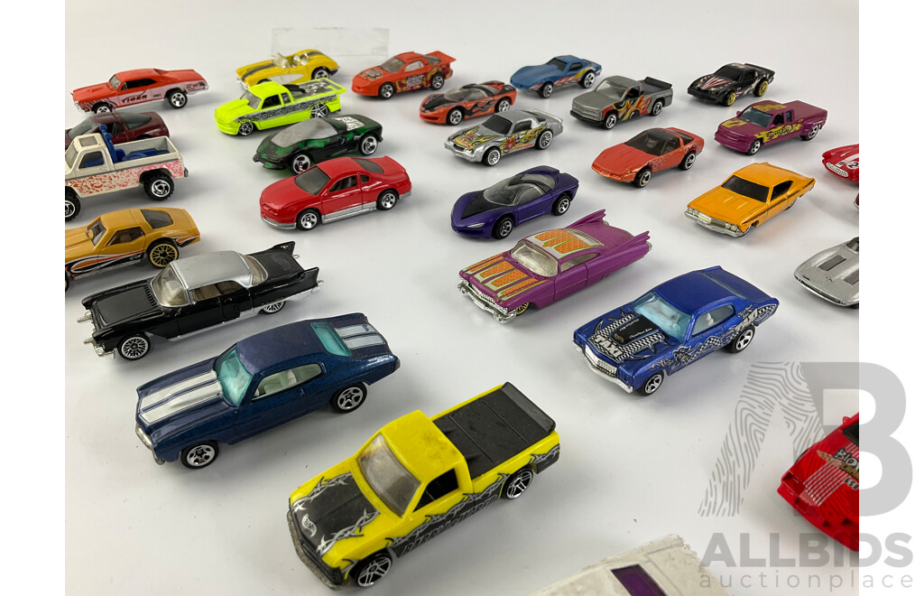 Collection of Diecast Hot Wheels Sports Cars and Utilities