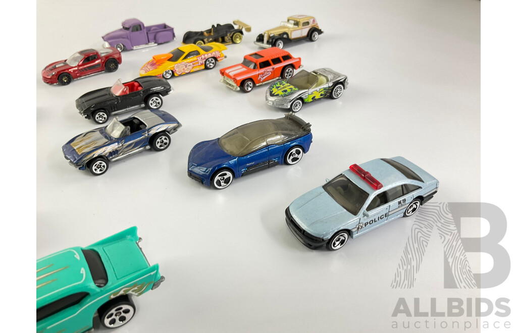 Assortment of Hot Wheels Including Custom and Race Cars