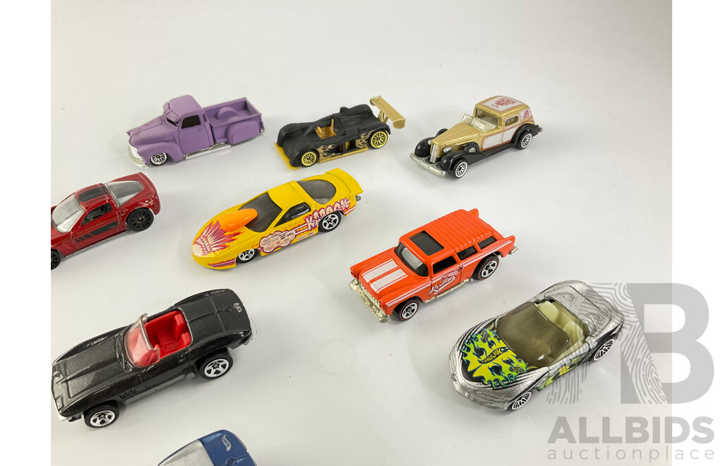 Assortment of Hot Wheels Including Custom and Race Cars