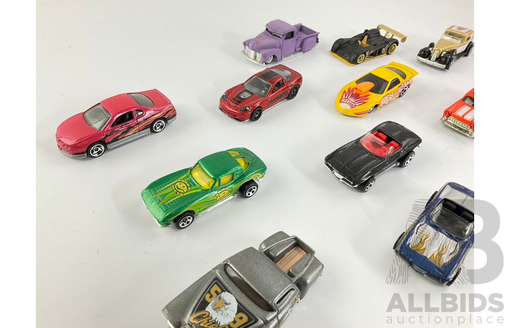 Assortment of Hot Wheels Including Custom and Race Cars